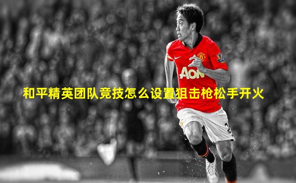 和平精英团队竞技怎么设置狙击枪松手开火