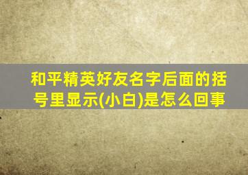 和平精英好友名字后面的括号里显示(小白)是怎么回事