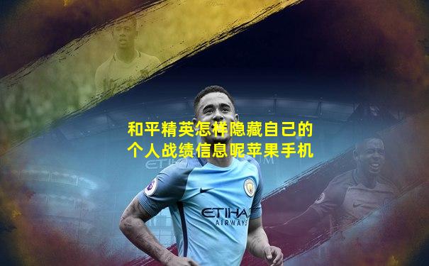 和平精英怎样隐藏自己的个人战绩信息呢苹果手机