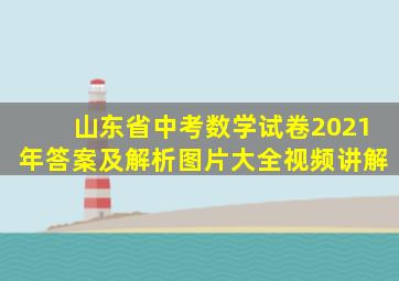 山东省中考数学试卷2021年答案及解析图片大全视频讲解