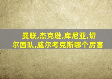 曼联,杰克逊,库尼亚,切尔西队,威尔考克斯哪个厉害