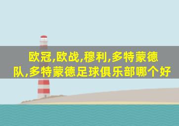 欧冠,欧战,穆利,多特蒙德队,多特蒙德足球俱乐部哪个好