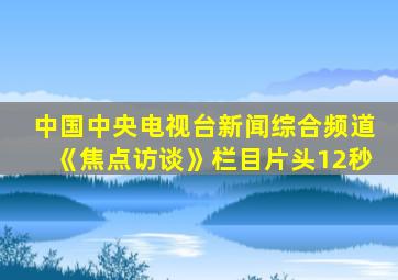 中国中央电视台新闻综合频道《焦点访谈》栏目片头12秒