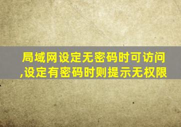 局域网设定无密码时可访问,设定有密码时则提示无权限