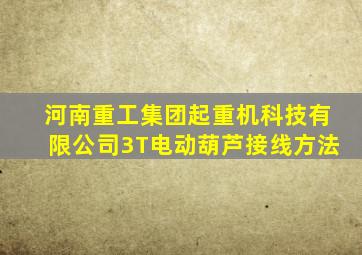 河南重工集团起重机科技有限公司3T电动葫芦接线方法