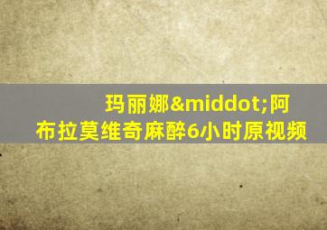 玛丽娜·阿布拉莫维奇麻醉6小时原视频